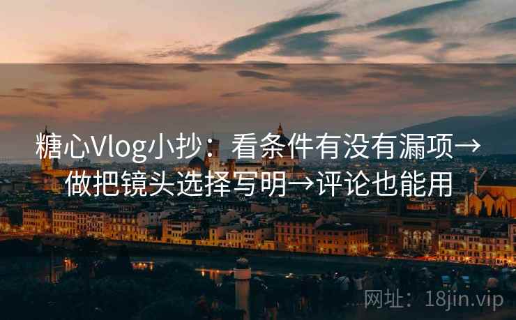 糖心Vlog小抄：看条件有没有漏项→做把镜头选择写明→评论也能用