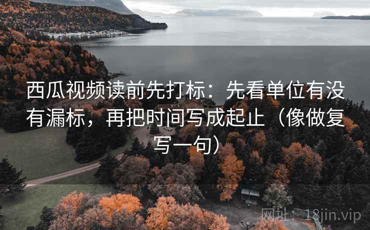 西瓜视频读前先打标：先看单位有没有漏标，再把时间写成起止（像做复写一句）